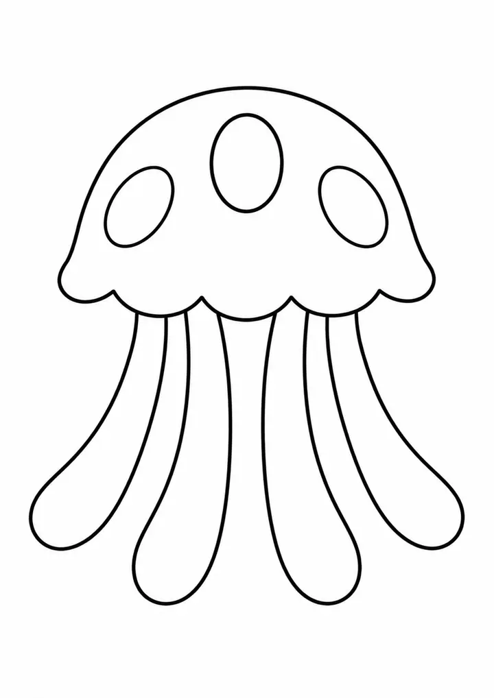 丸いくらげの傘 線画