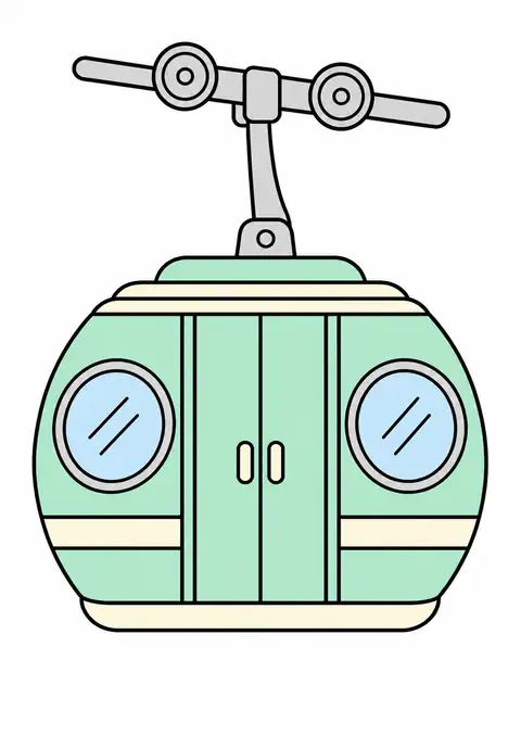 丸窓のケーブルカー 色見本