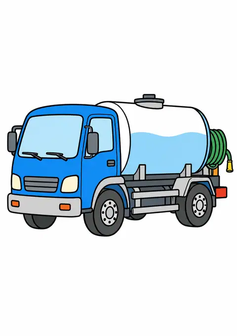 丸いタンクの散水車 色見本