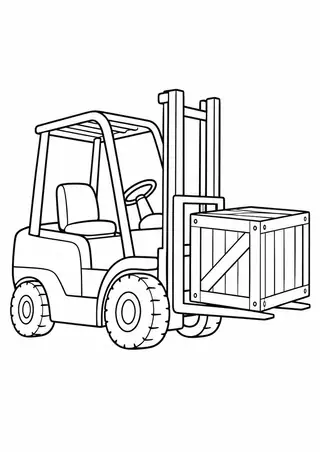 木箱を持ち上げるフォークリフト