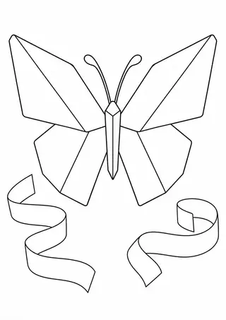 Borboleta de papel com fitas largas