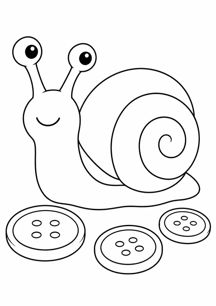 Caracol de argila com botões grandes