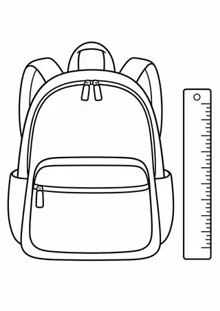 Mochila com uma régua sem números