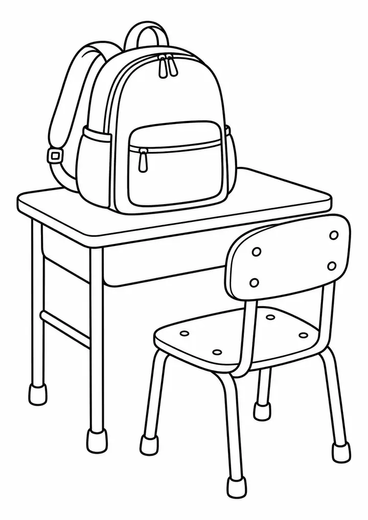 Mochila sobre uma mesa pequena