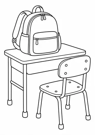 Mochila sobre uma mesa pequena