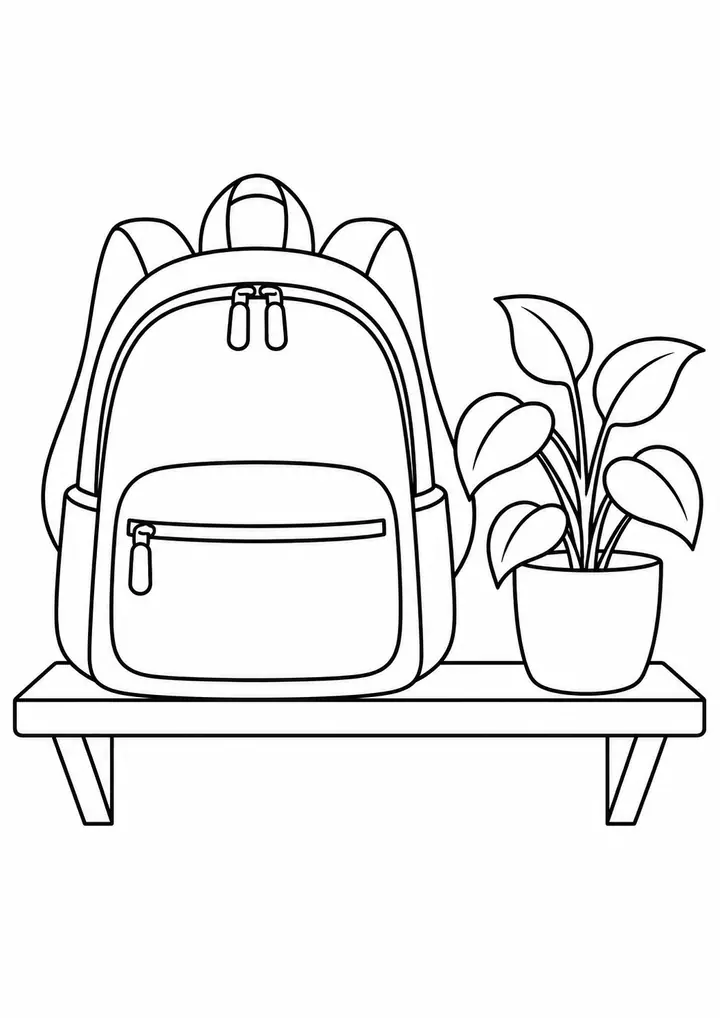 Mochila em uma prateleira baixa