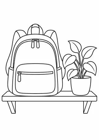 Mochila em uma prateleira baixa