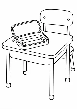 Estojo sobre uma mesa pequena