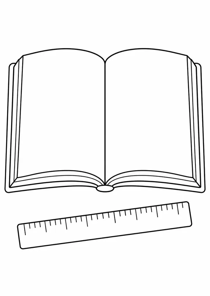 Livro com uma régua sem números
