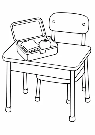Lancheira sobre uma mesa pequena