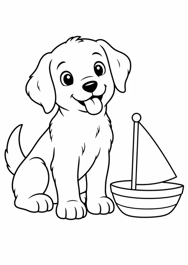 Cachorrinho com um barquinho
