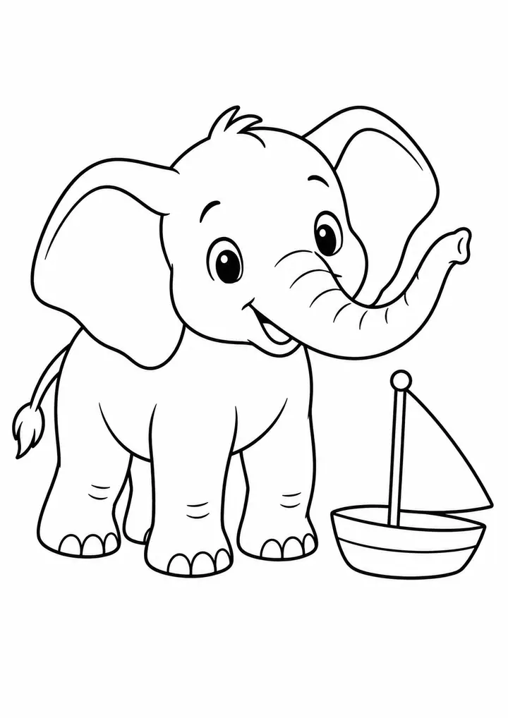 Elefante com um barquinho