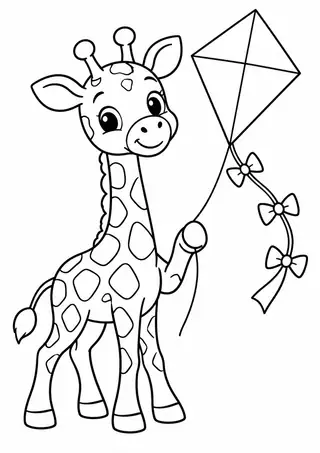Girafa com uma pipa