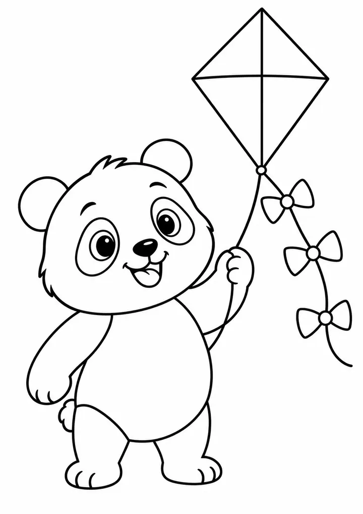 Panda com uma pipa