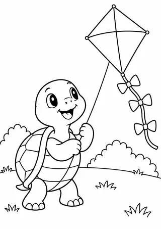 Tartaruga com uma pipa
