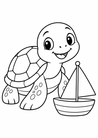 Tartaruga com um barquinho