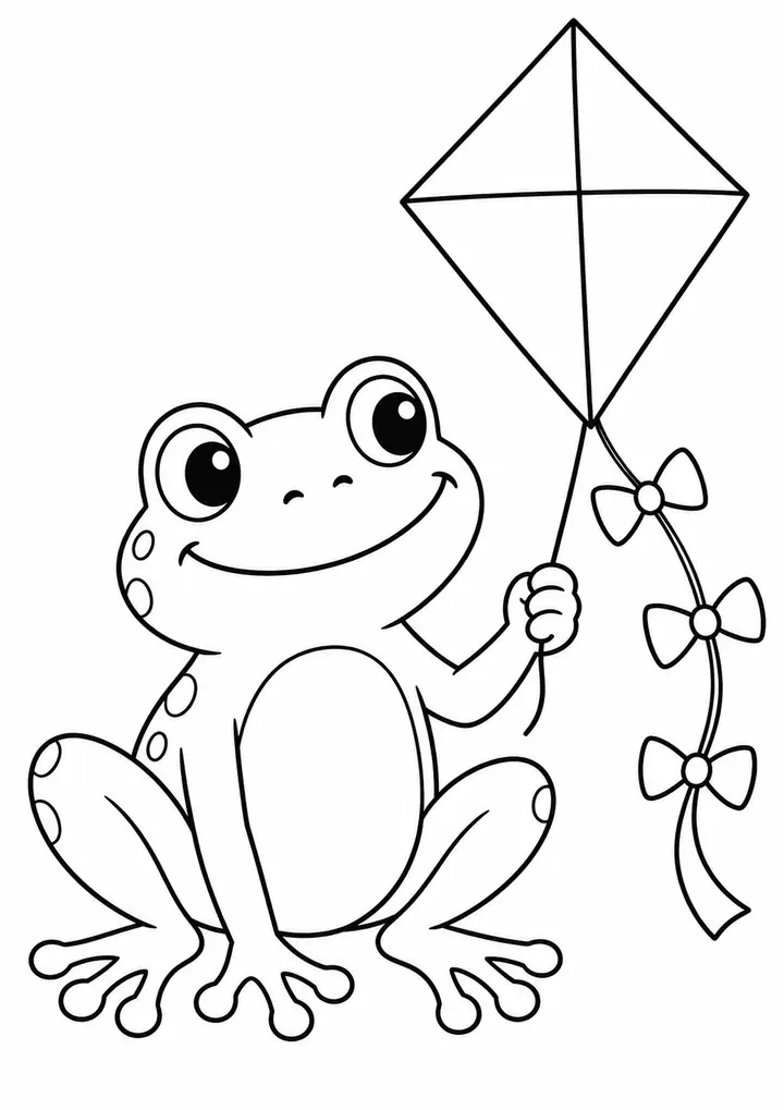 Sapo com uma pipa