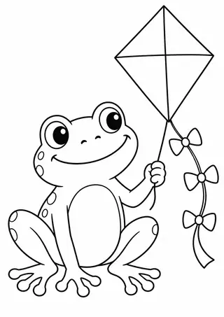 Sapo com uma pipa