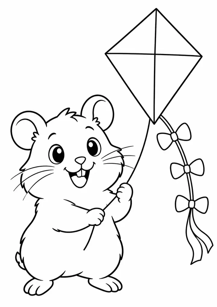 Hamster com uma pipa