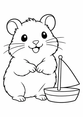 Hamster com um barquinho