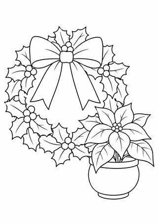 Guirlanda com laço grande e uma flor