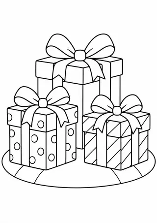 Caixas de presentes em um tapete redondo