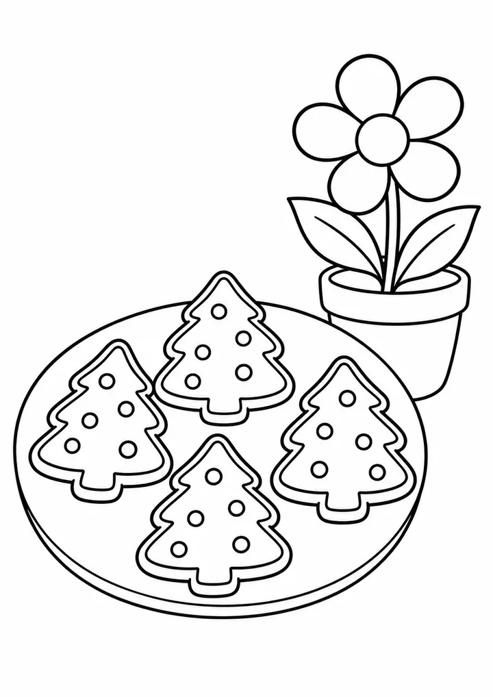 Biscoitos natalinos e uma flor