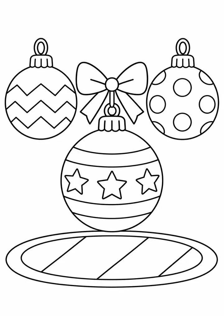 Enfeites de Natal em um tapete redondo