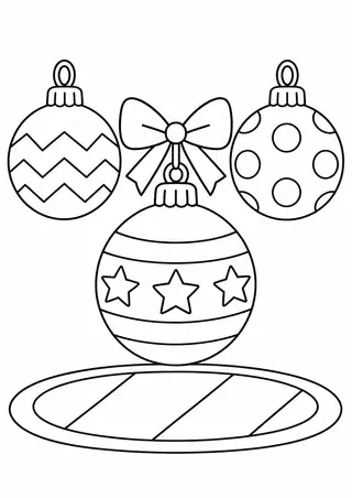 Enfeites de Natal em um tapete redondo