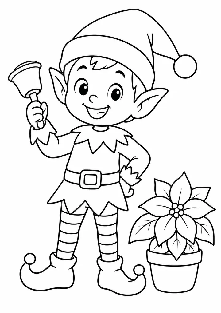 Duende com sino e uma flor