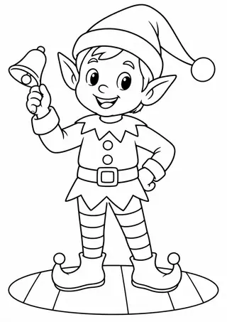 Duende com sino em um tapete redondo