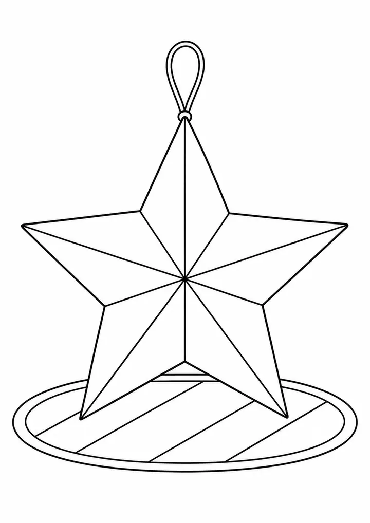 Estrela natalina de papel em um tapete redondo