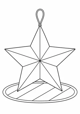Estrela natalina de papel em um tapete redondo