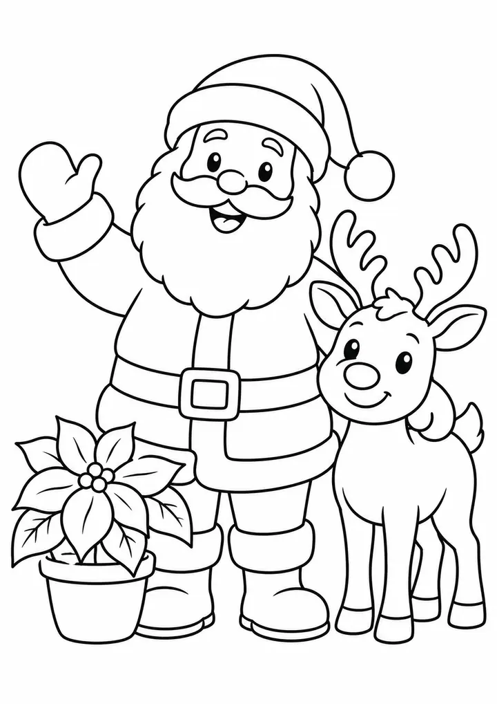 Papai Noel e a rena e uma flor