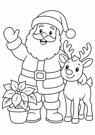 Papai Noel e a rena e uma flor