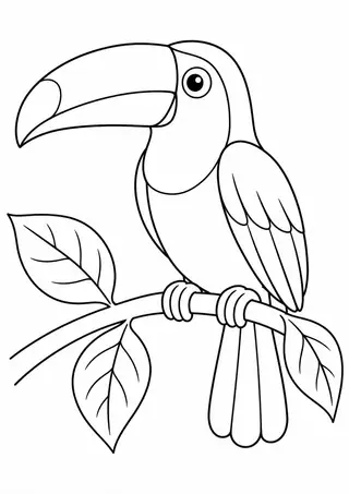 Tucano e um galho curvo