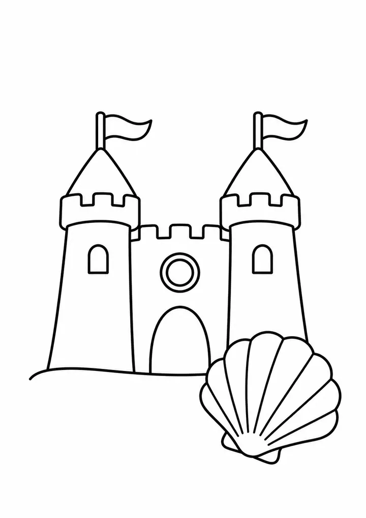 Castelo de areia com janela redonda
